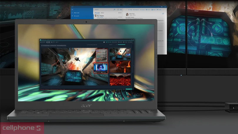 Pin, cổng kết nối của laptop Acer Gaming Aspire 7 A715-59G-57TU