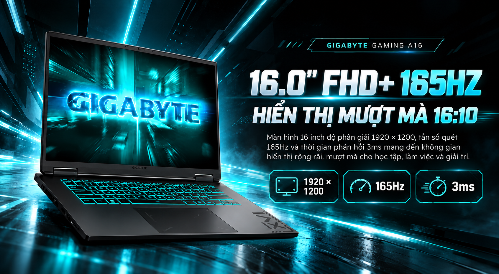Laptop Gigabyte Gaming A16 GA6EH-EVHS3VN893SH