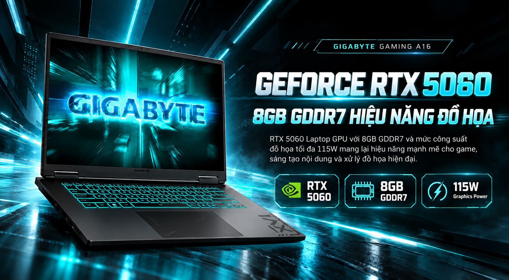 Laptop Gigabyte Gaming A16 GA6EH-EVHS3VN893SH