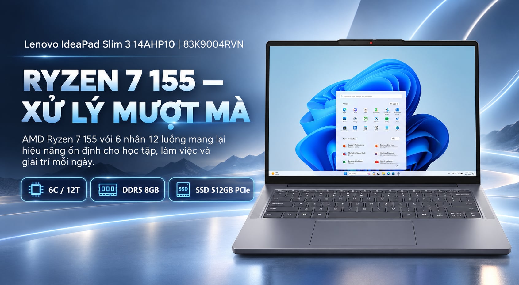 Laptop Lenovo IdeaPad Slim 3 14AHP10 83K9004RVN
