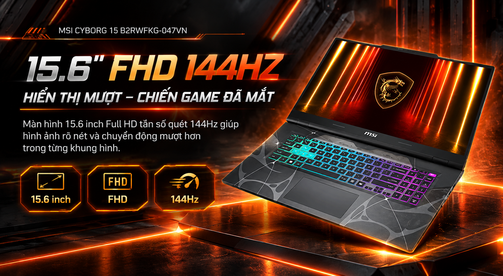 Laptop MSI Cyborg 15 B2RWFKG-047VN