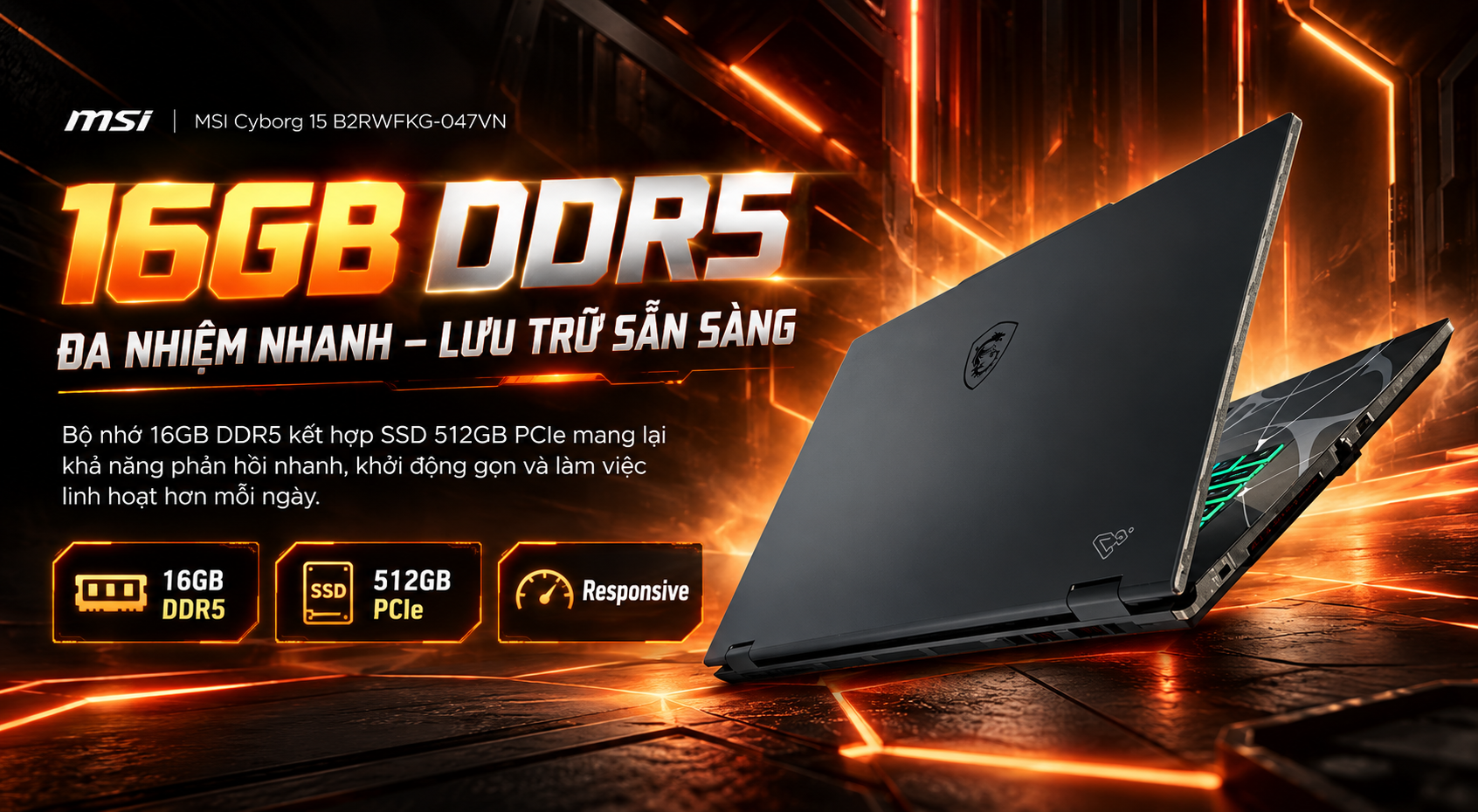 Laptop MSI Cyborg 15 B2RWFKG-047VN