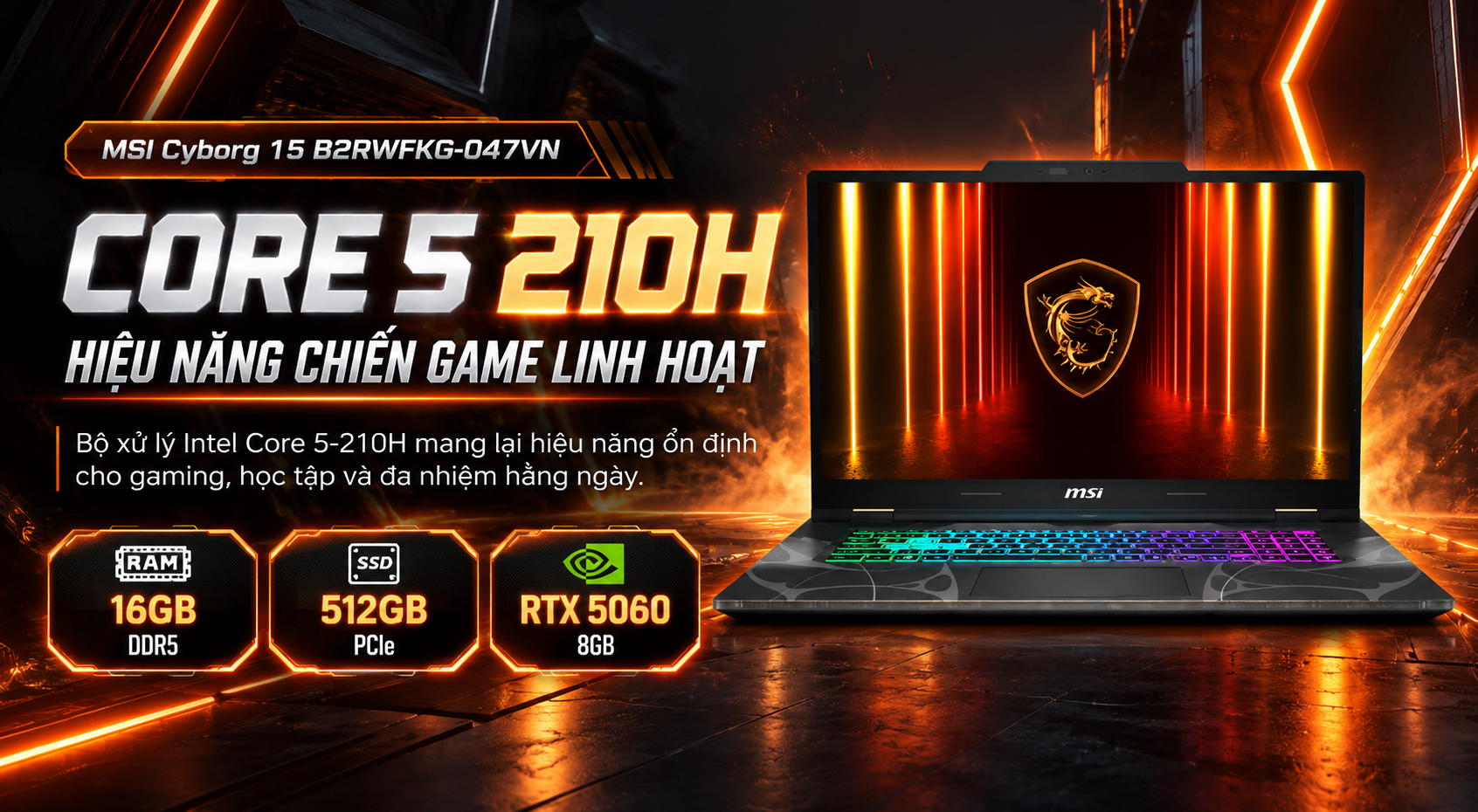Laptop MSI Cyborg 15 B2RWFKG-047VN