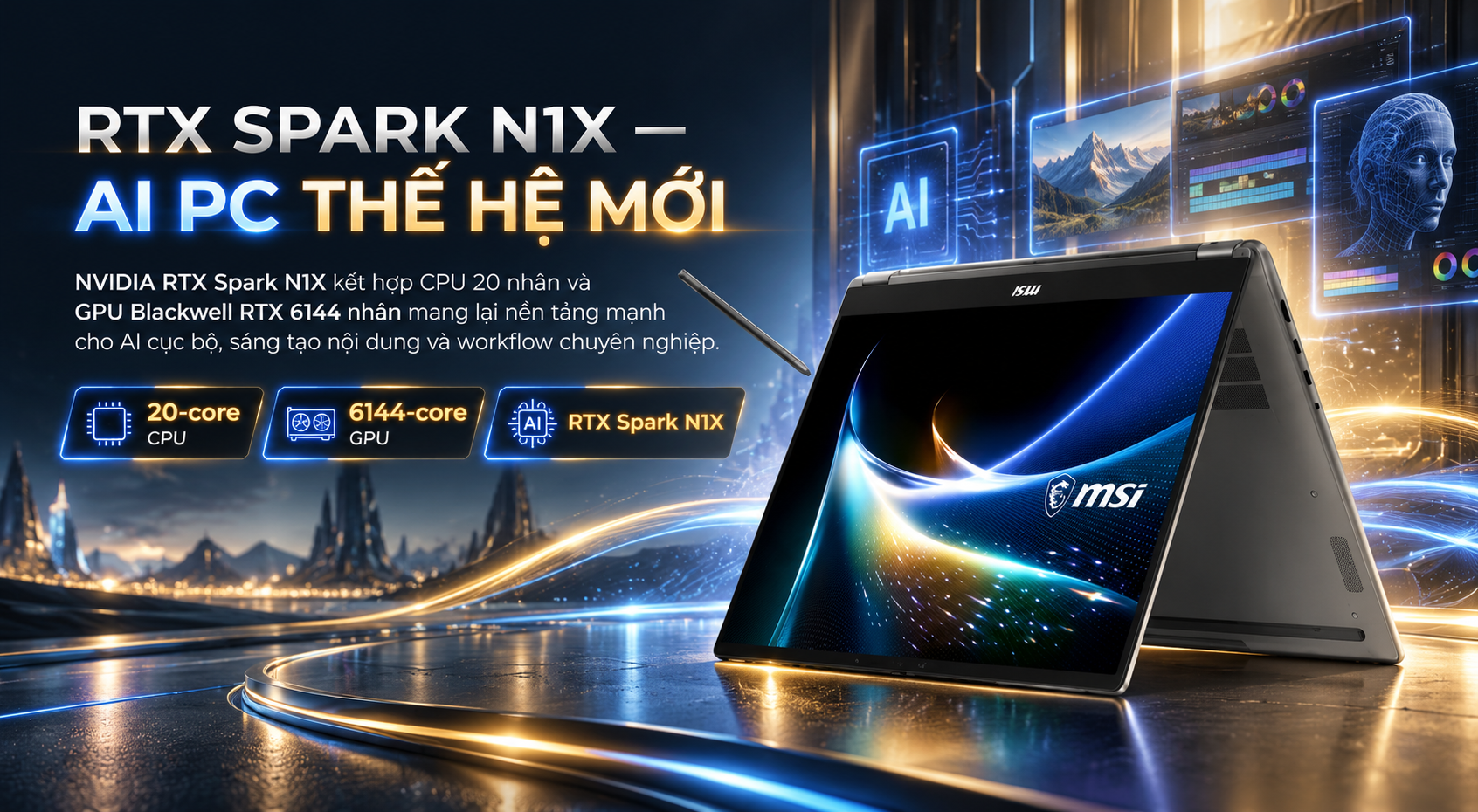 Laptop MSI Prestige N16 Flip AI+ C1XMT-016VN