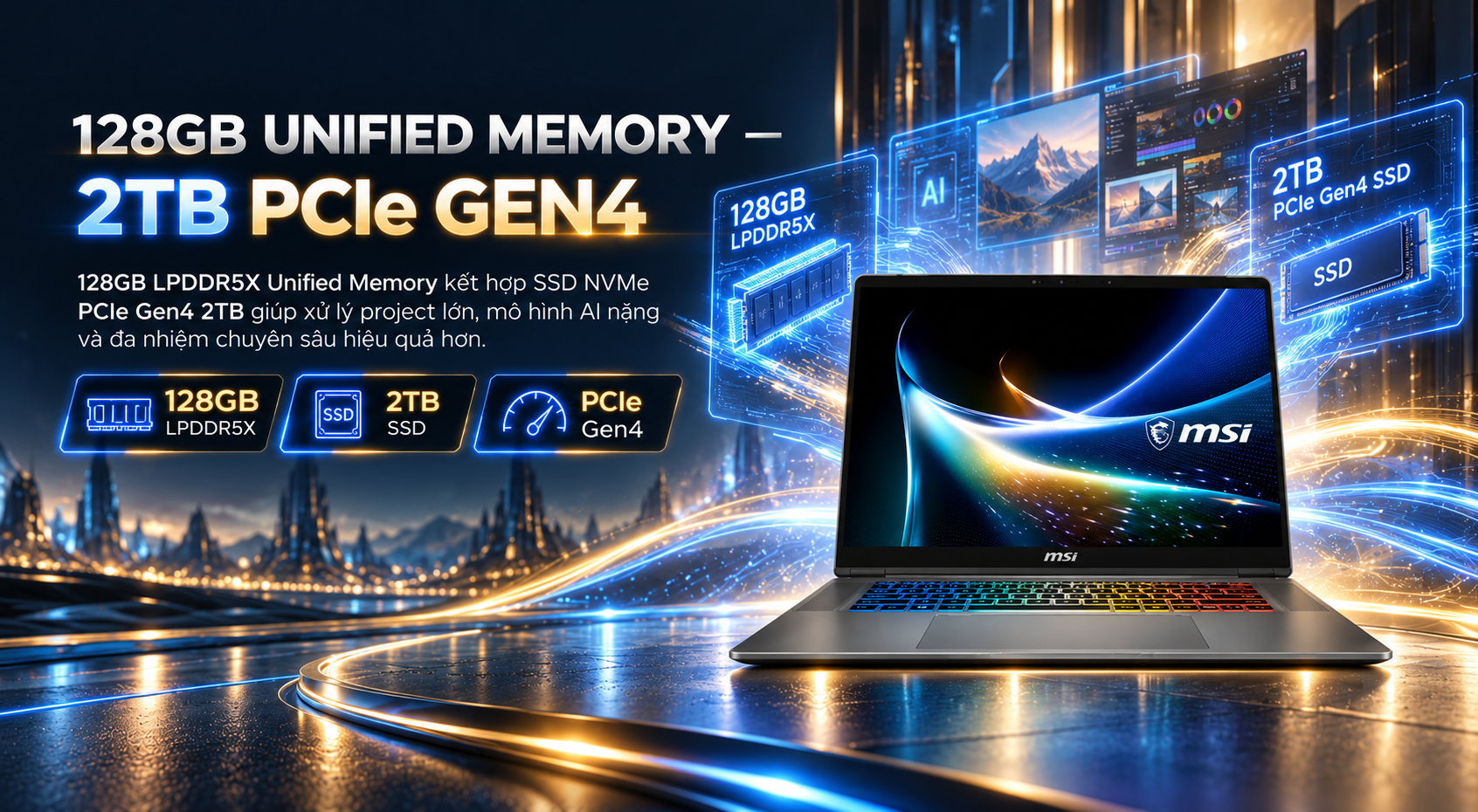 Laptop MSI Prestige N16 Flip AI+ C1XMT-016VN