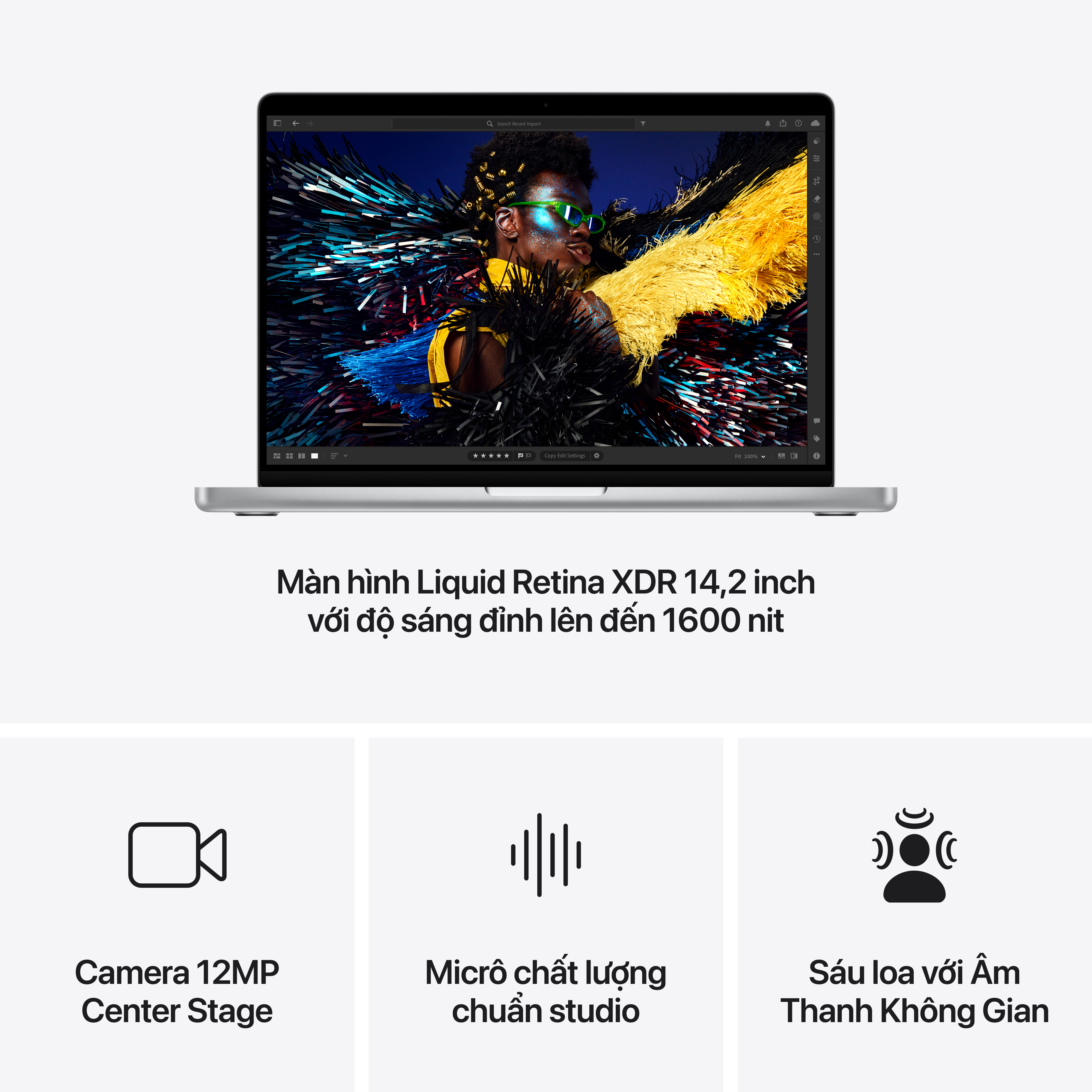 MacBook Pro 14 M4 Pro 14CPU 20GPU 24GB 512GB Nano | Chính hãng Apple Việt Nam