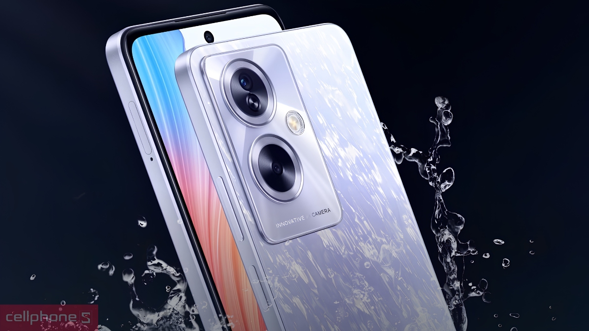OPPO A79 đạt chuẩn kháng nước IPX4 có độ bền hoàn hảo