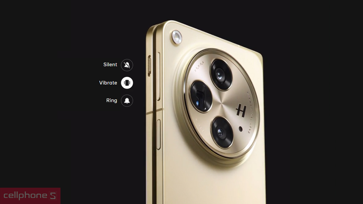 Thanh trượt trạng thái tiện lợi trên cạnh viền OPPO Find N3 hỗ trợ điều khiển chế độ âm thanh nhanh chóng