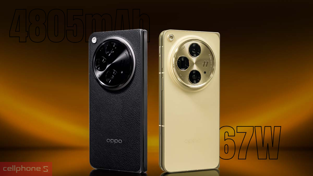 OPPO Find N3 sở hữu viên pin dung lượng lớn 4805mAh cùng công nghệ sạc nhanh SUPERVOOC 67W