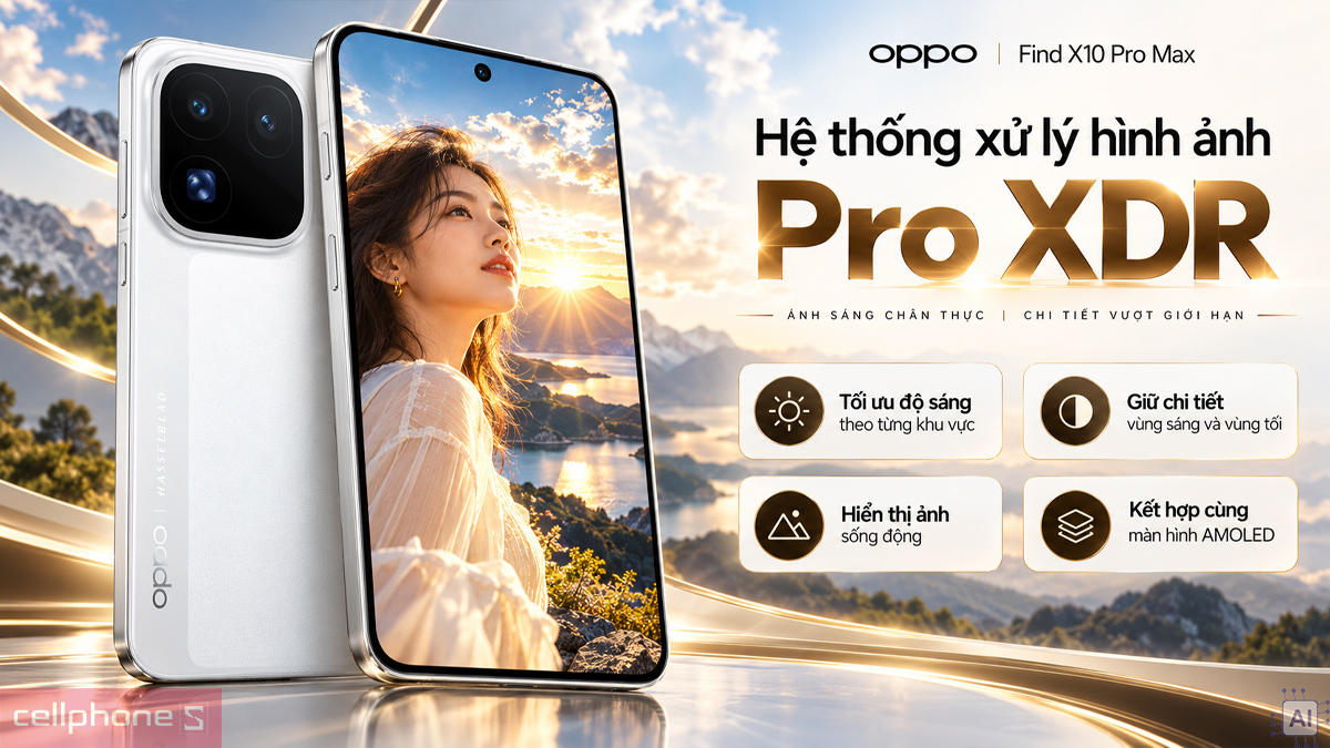Ảnh độ tương phản cao hiển thị bằng công nghệ Pro XDR trên OPPO Find X10 Pro Max