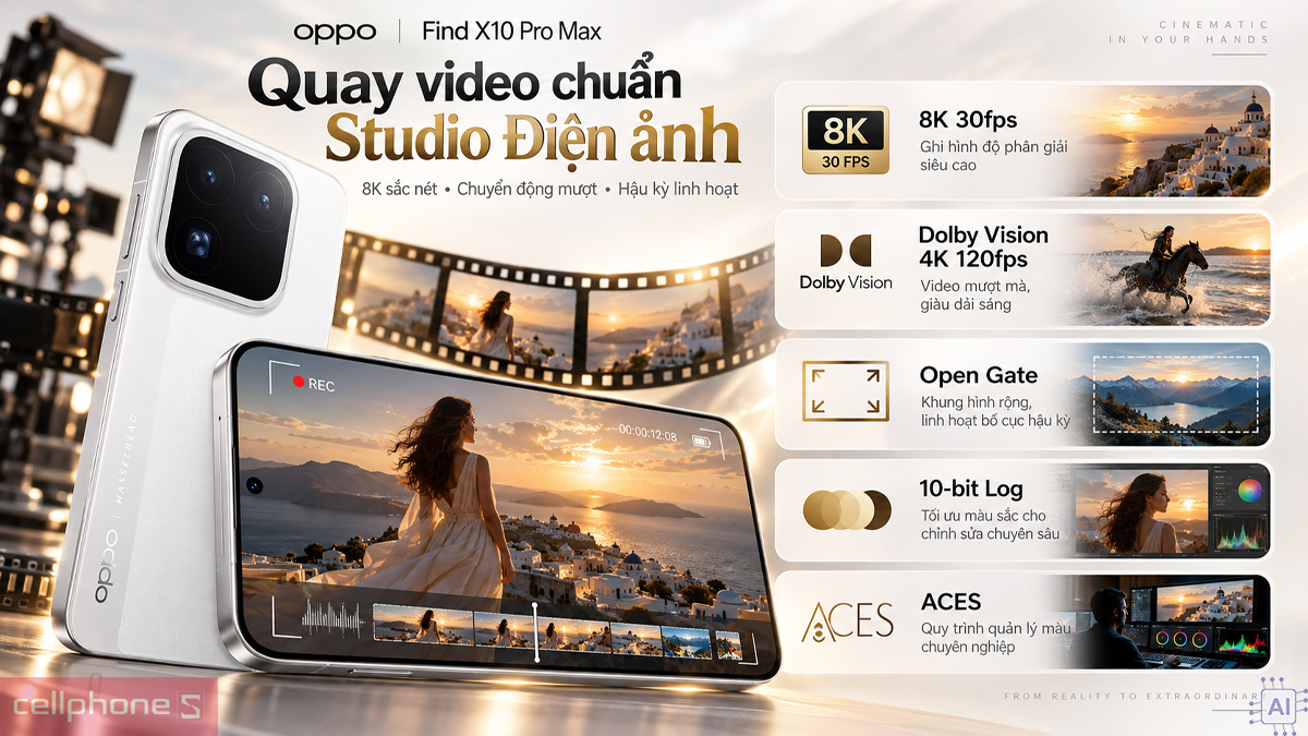 Quay video 8K và Dolby Vision 4K 120fps trên OPPO Find X10 Pro Max