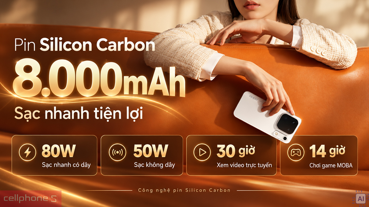 Pin Silicon Carbon 8.000 mAh, sạc SUPERVOOC 80W và AIRVOOC 50W của OPPO Find X10 Pro Max
