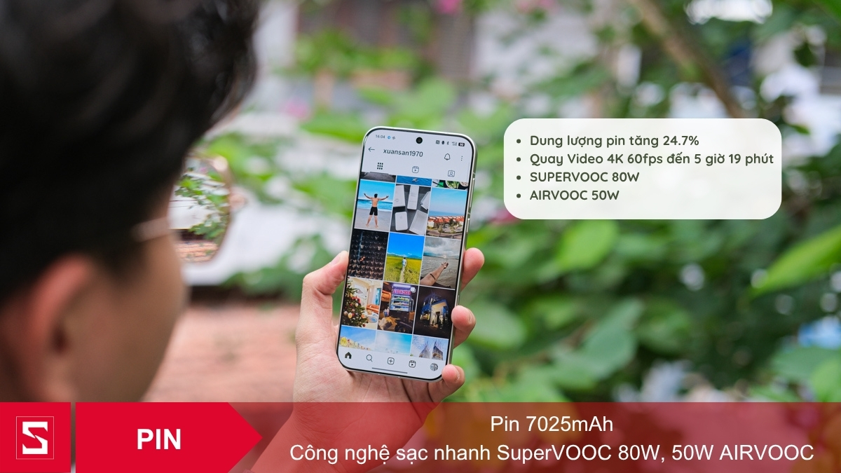 OPPO Find X9 pin 7025mAh sạc nhanh SUPERVOOC 80W và AIRVOOC 50W dùng bền cả ngày dài