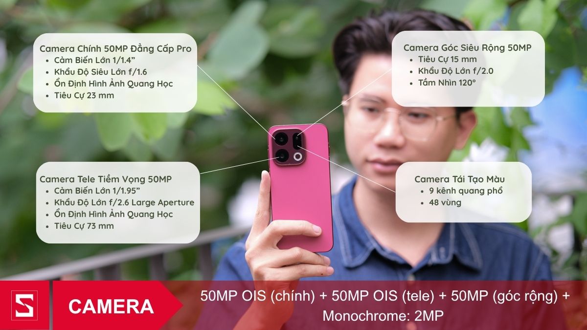 Hệ thống camera OPPO Find X9 4 ống kính Hasselblad 50MP chính, tele, góc rộng và tái tạo màu chuyên nghiệp
