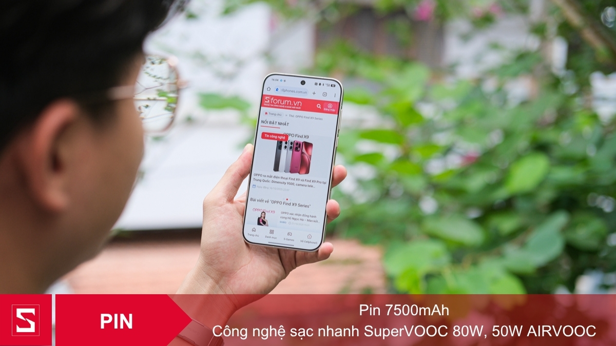 OPPO Find X9 Pro pin 7500mAh sạc nhanh SUPERVOOC 80W và AIRVOOC 50W dùng bền suốt ngày dài