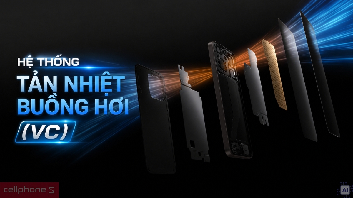 OPPO Find X9s trang bị buồng hơi VC giúp tản nhiệt ổn định