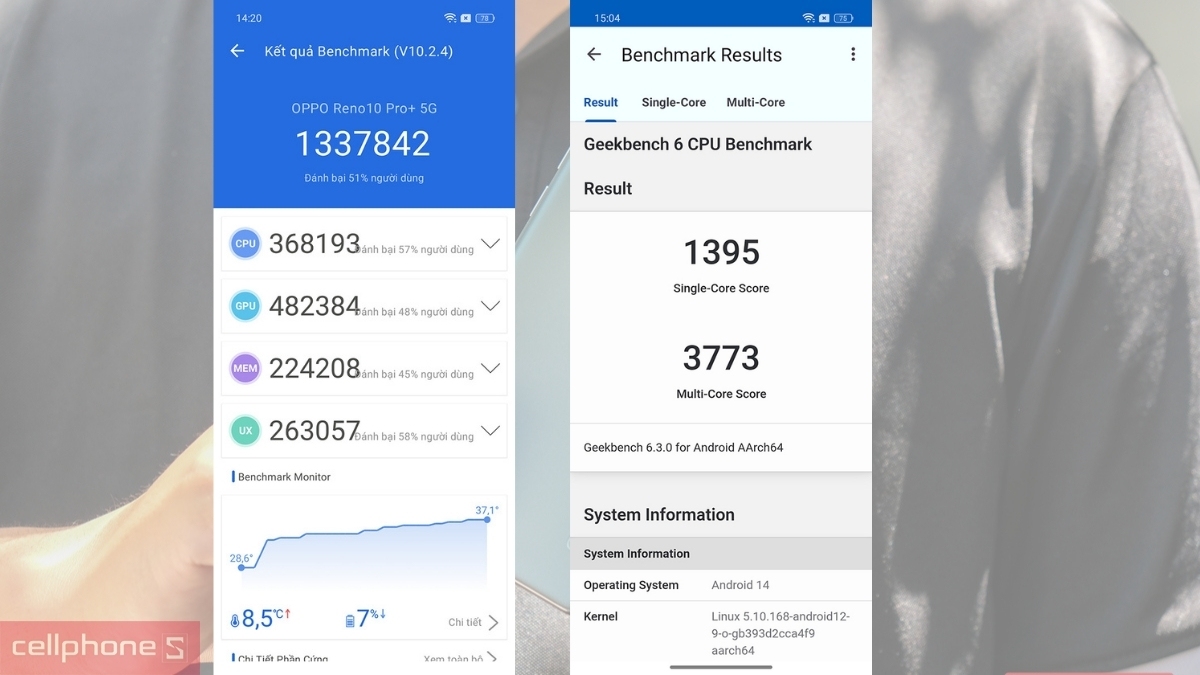OPPO Reno10 Pro Plus+ đạt điểm hiệu năng AnTuTu và Geekbench tham khảo