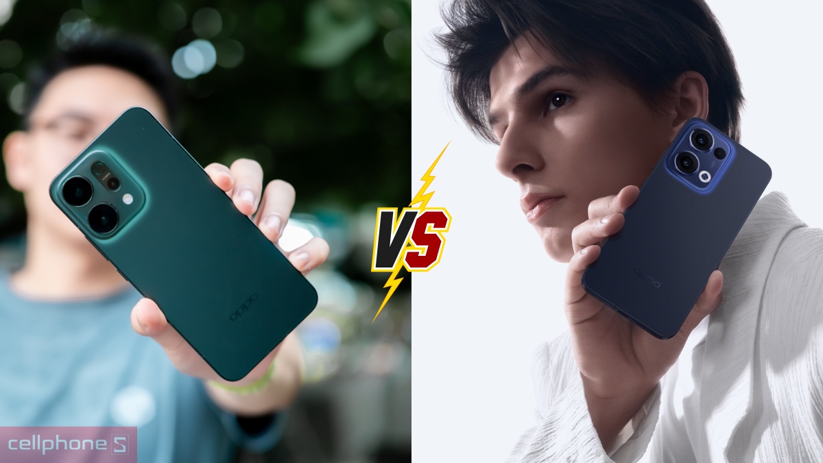 OPPO Reno14 5G được so sánh cùng Reno13 qua nhiều tiêu chí nâng cấp