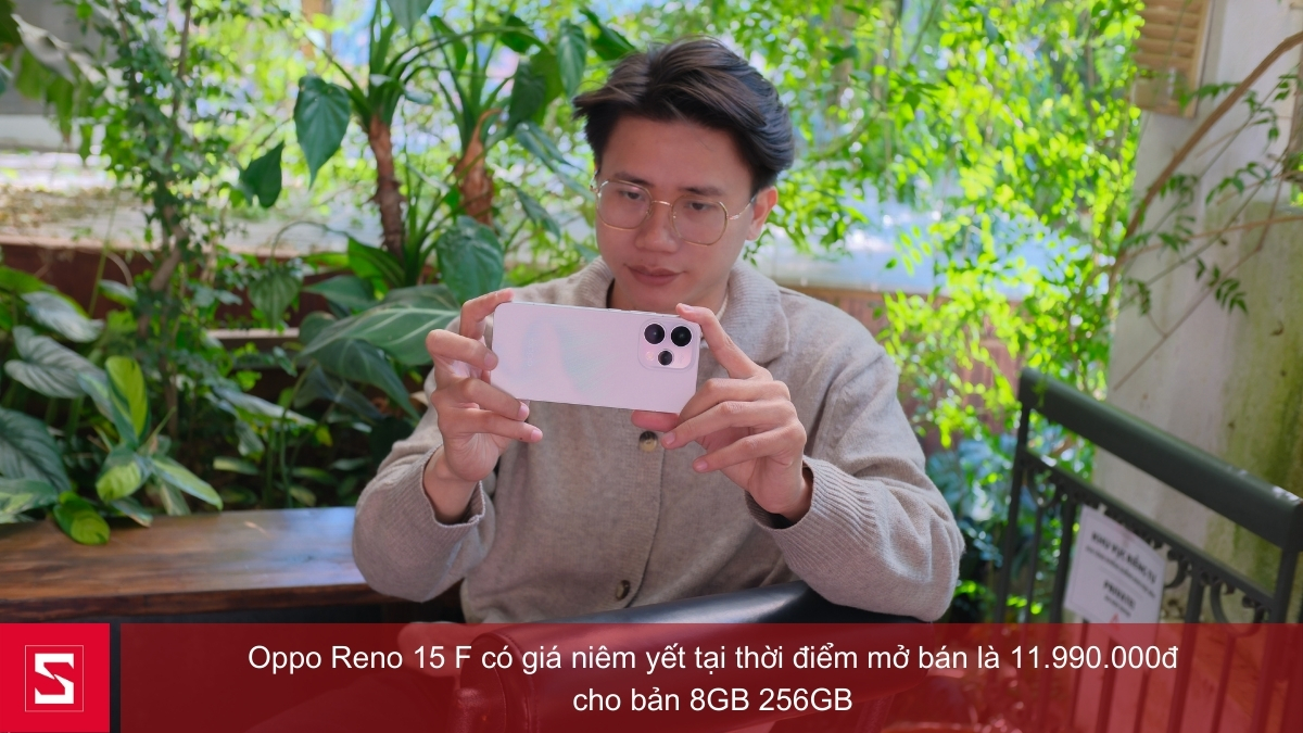 OPPO Reno15 F có giá 11.990.000đ cho phiên bản RAM 8GB, ROM 256GB