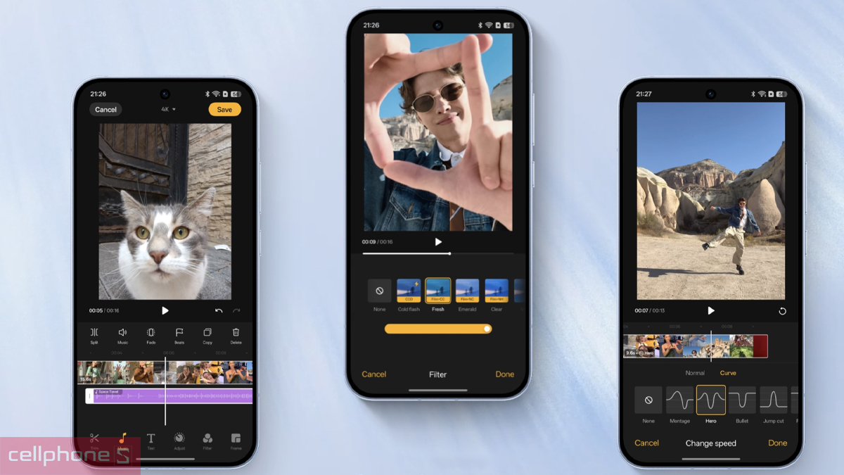 Tính năng chỉnh sửa và biên tập video chuyên nghiệp ngay trên màn hình điện thoại OPPO Reno 16F