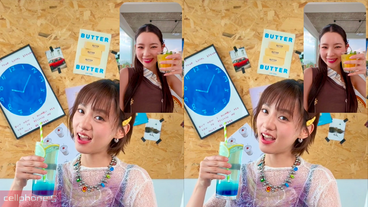 Hai bạn nữ sáng tạo nội dung vlog ẩm thực với chế độ quay phim hai màn hình của OPPO Reno 16 F