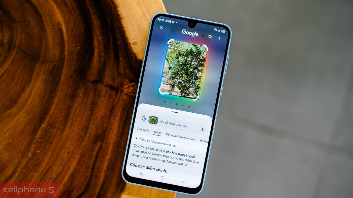 Tính năng Khoanh tròn tìm kiếm trên Samsung Galaxy A18 hỗ trợ tìm kiếm thông tin nhanh chóng