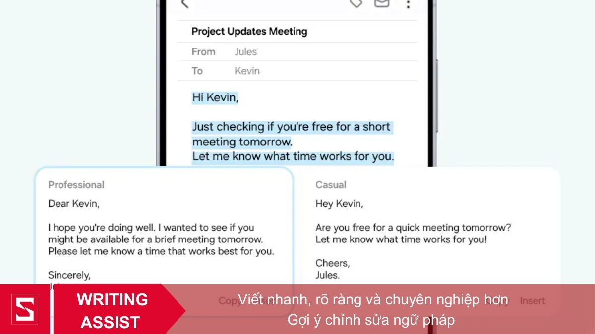 Writing Assist trên Samsung Galaxy S25 FE