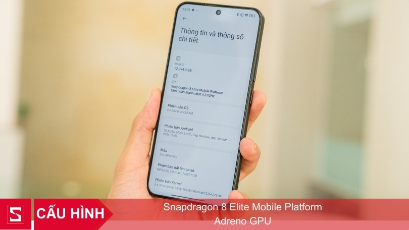 Xiaomi 15 5G sở hữu Chip Qualcomm Snapdragon® 8 Elite hiệu suất cao và bộ nhớ ấn tượng