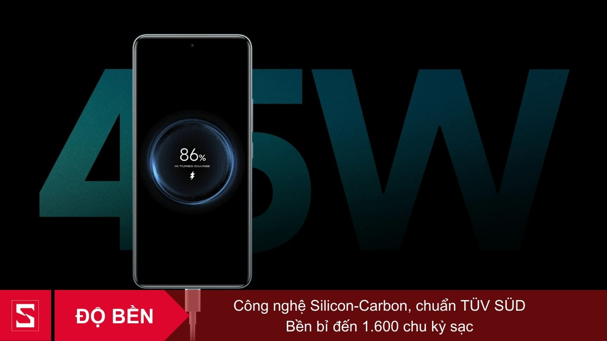 Pin dung lượng lớn 6500mAh bền bỉ đến 6 năm